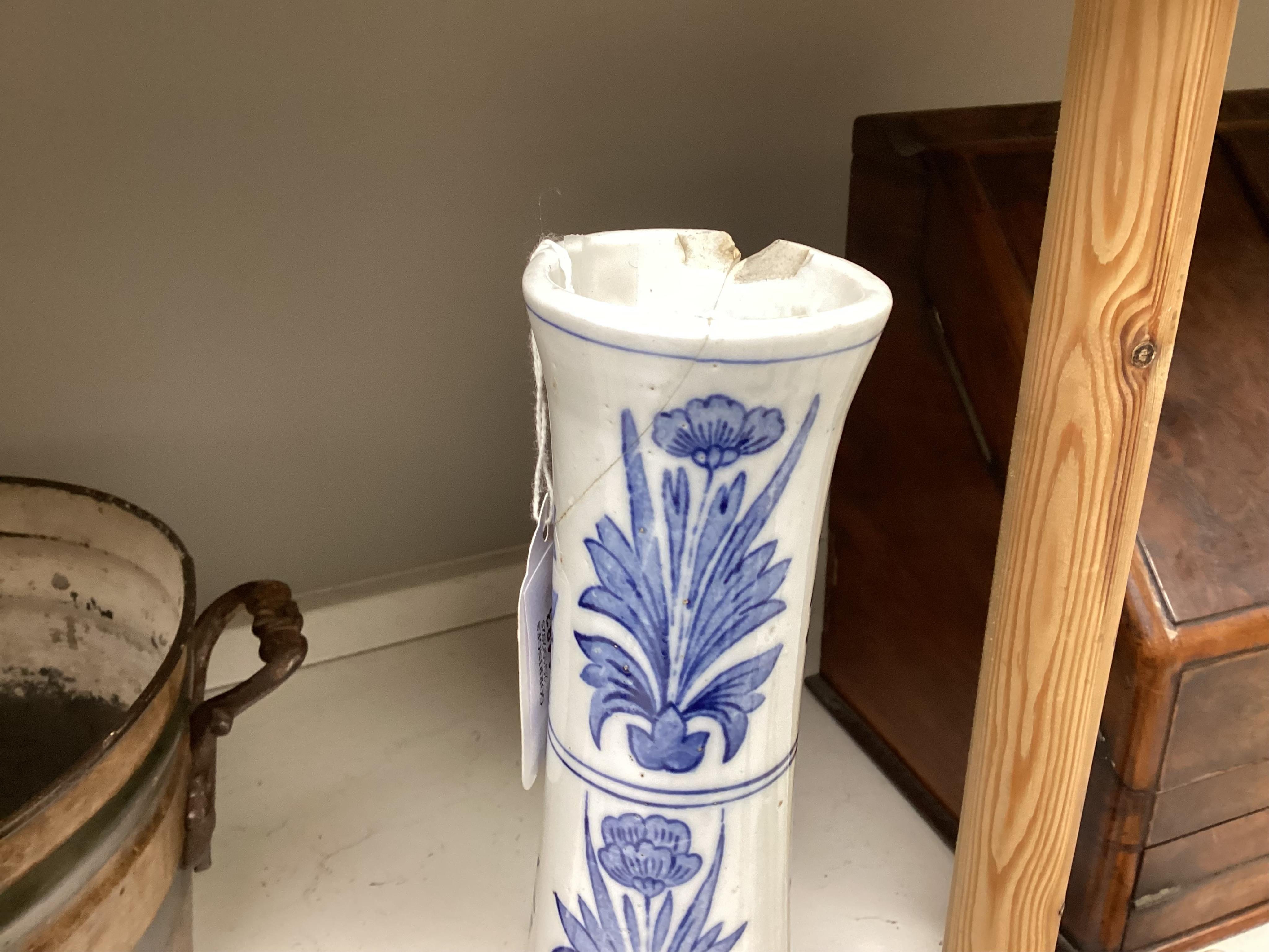 A Chinese style blue and white vase, 39cm high